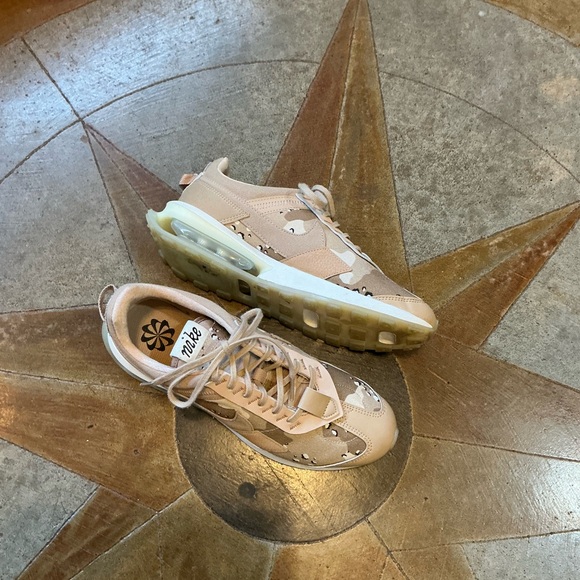 Nike Shoes - Stylish Nike Camo Beige Sneakers with Air Cushioning